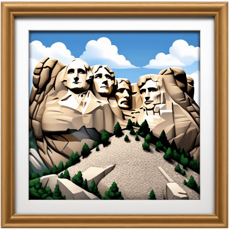 Mount Rushmore Landmark Emoji – Displaying the carved faces of four U.S. presidents in the granite mountainside. emoji