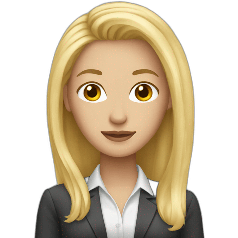 Woman Long blonde hair in the office  emoji