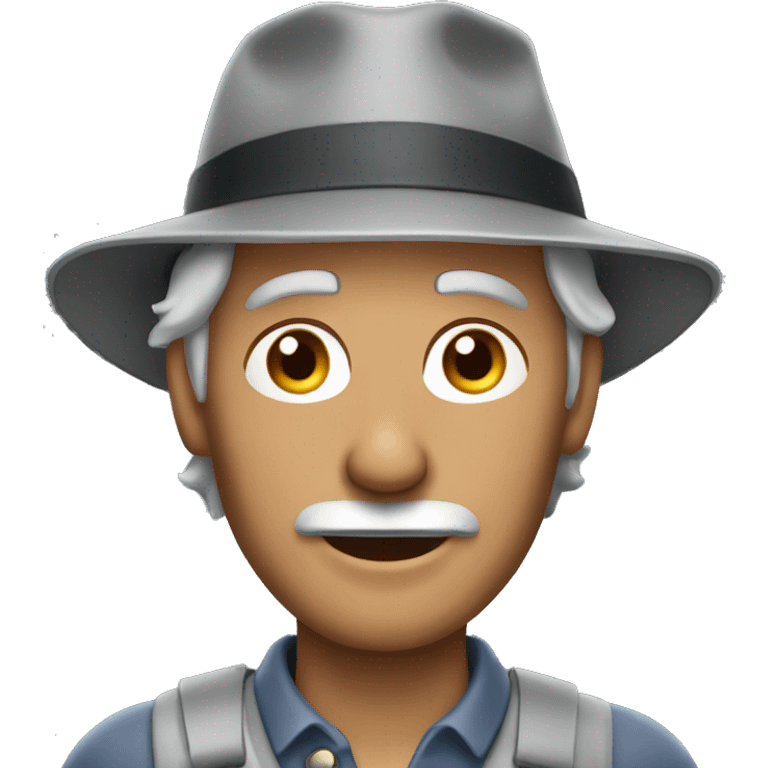 English Sahara man with grey hair and hat  emoji