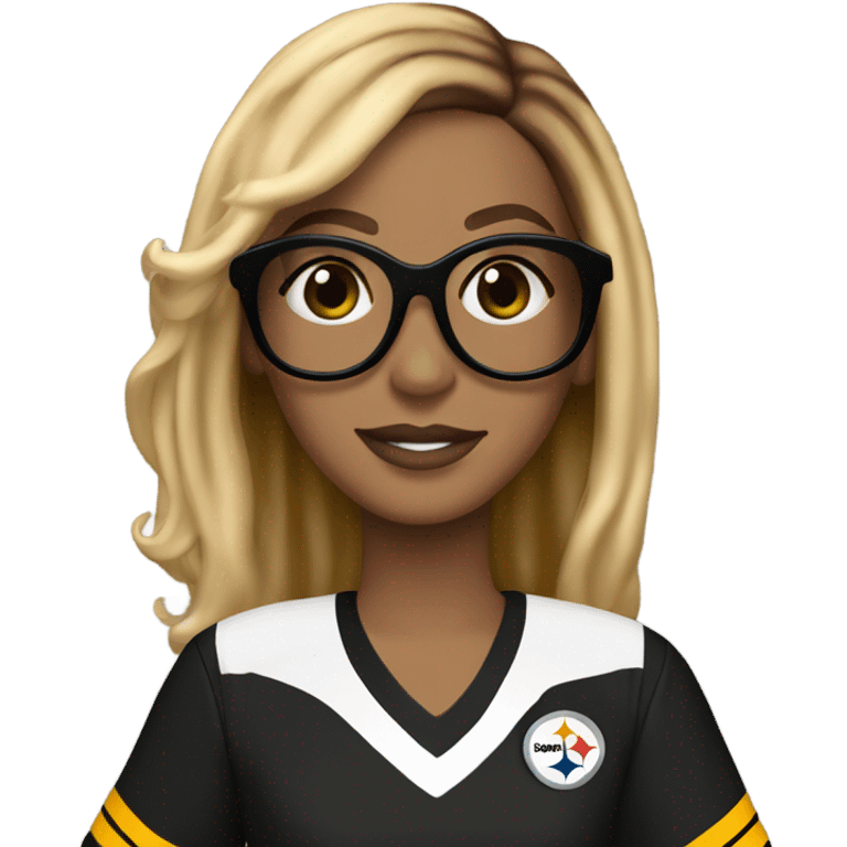 steelers nfl jersey beyonce with blonde brown hair light colored glasses emoji