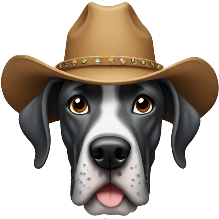 Great Dane in a cowboy hat emoji