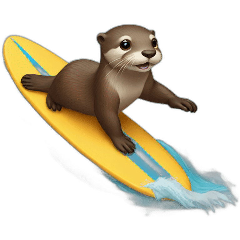 Otter surfing emoji