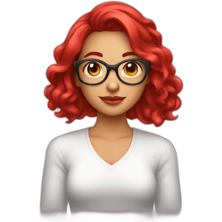 terapeuta vocacional mujer de cabello largo color rojo risado emoji