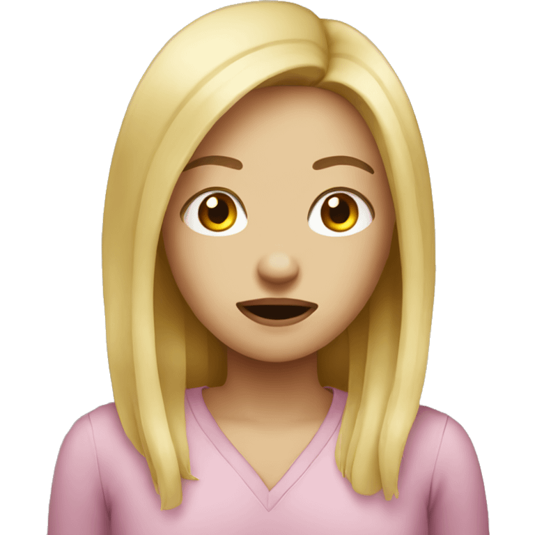 Blonde girl sick emoji