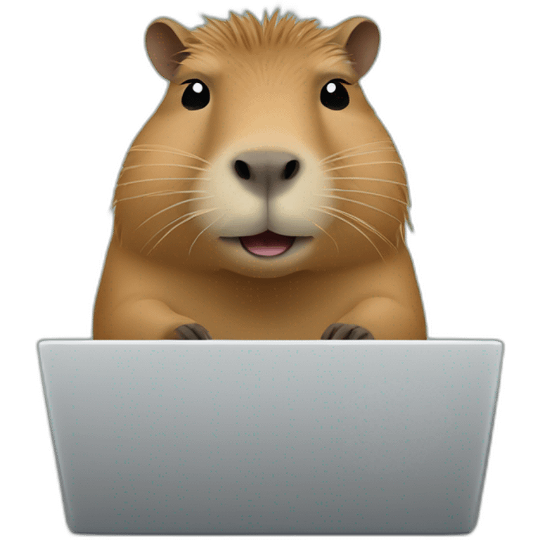 capybara is working on a laptop emoji