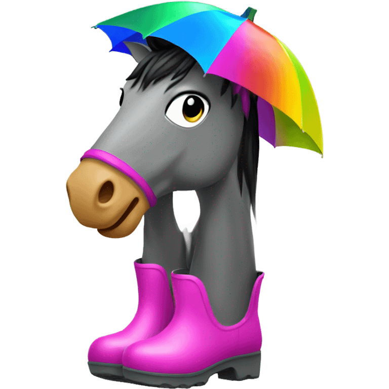 Horse wearing rain boots emoji