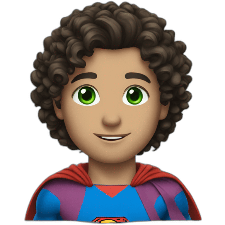 superman curly brunette green eyes emoji