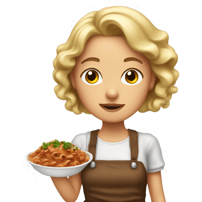 german girl with stroganoff emoji