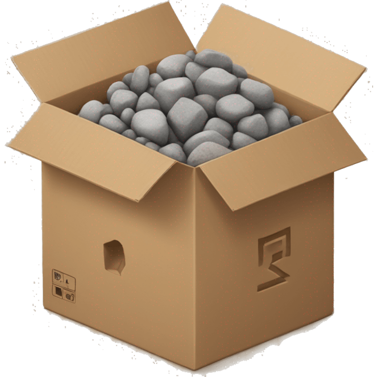 cardboard box full of rocks emoji