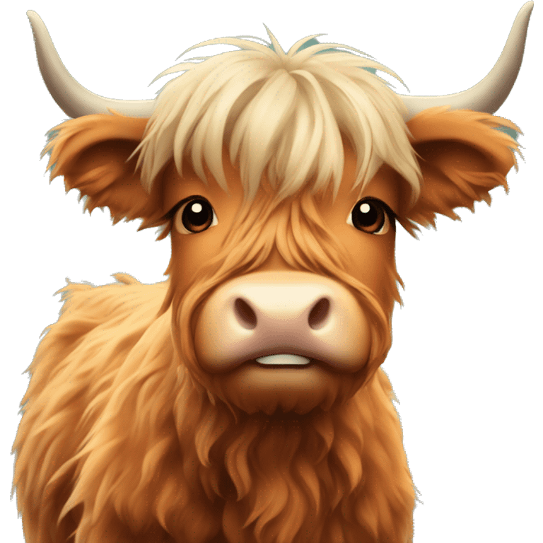 A cute highland cow emoji