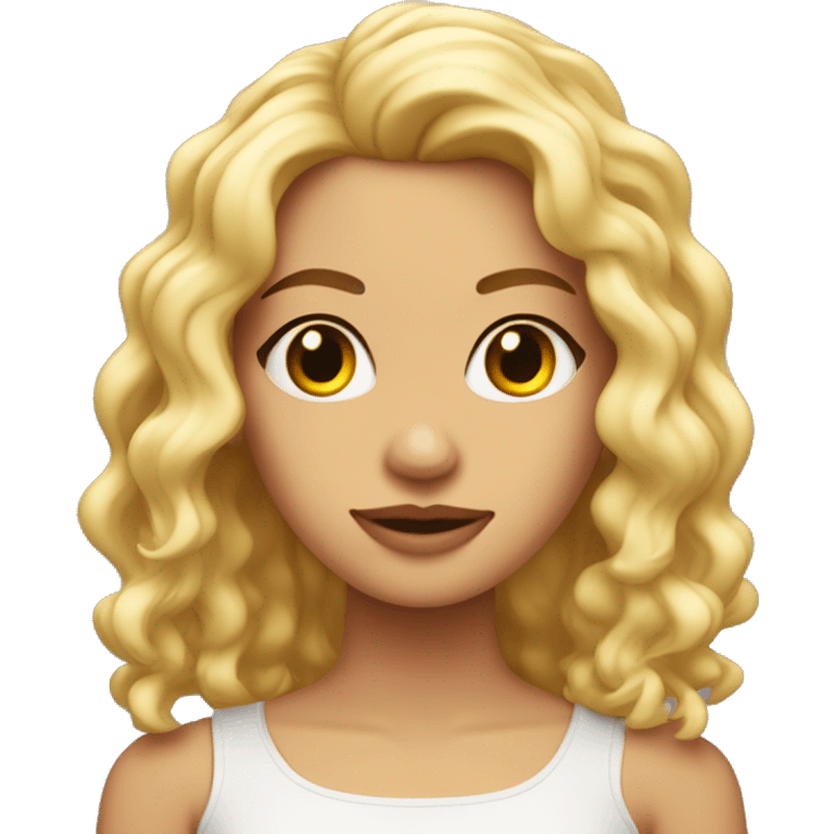 chica rubia, con rizos y ojos claros emoji