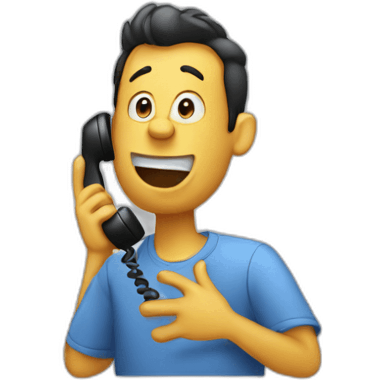 Goofy phone call emoji