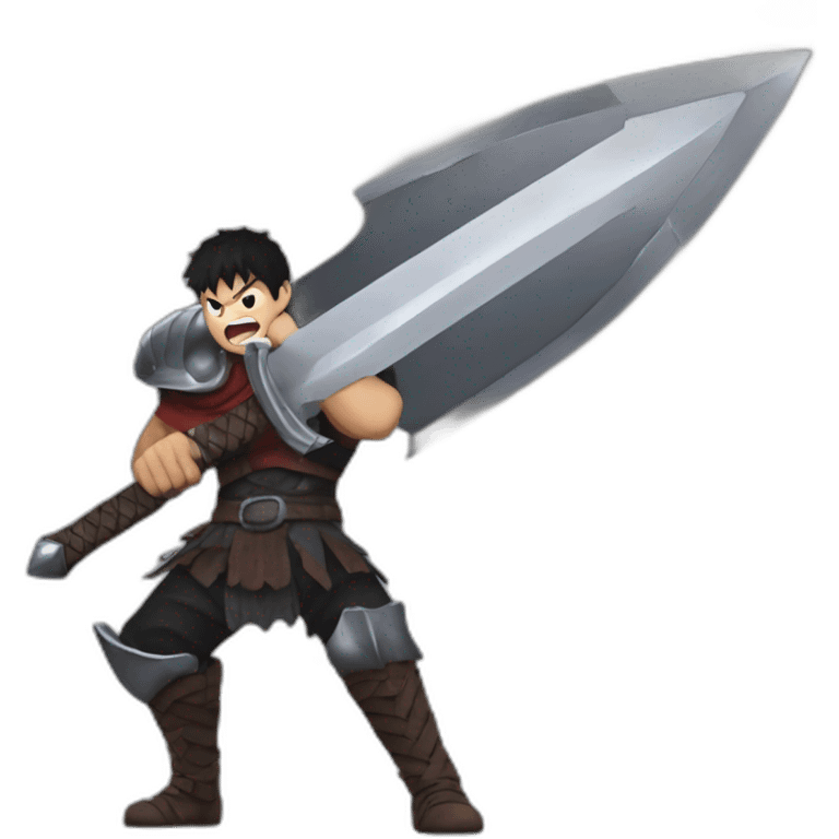 angry berserk guts carrying a huge sword on his shoulder emoji