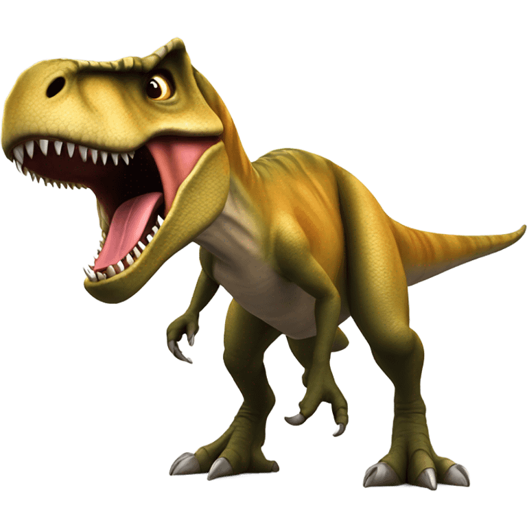 T-rex screaming with a gun emoji