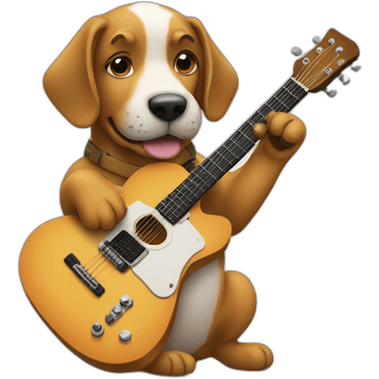 dog playing guitar emoji