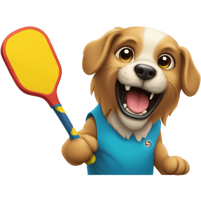 Dog playing pickle ball  emoji