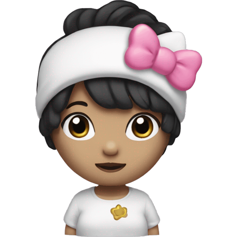 Hello Kitty with black hair  emoji