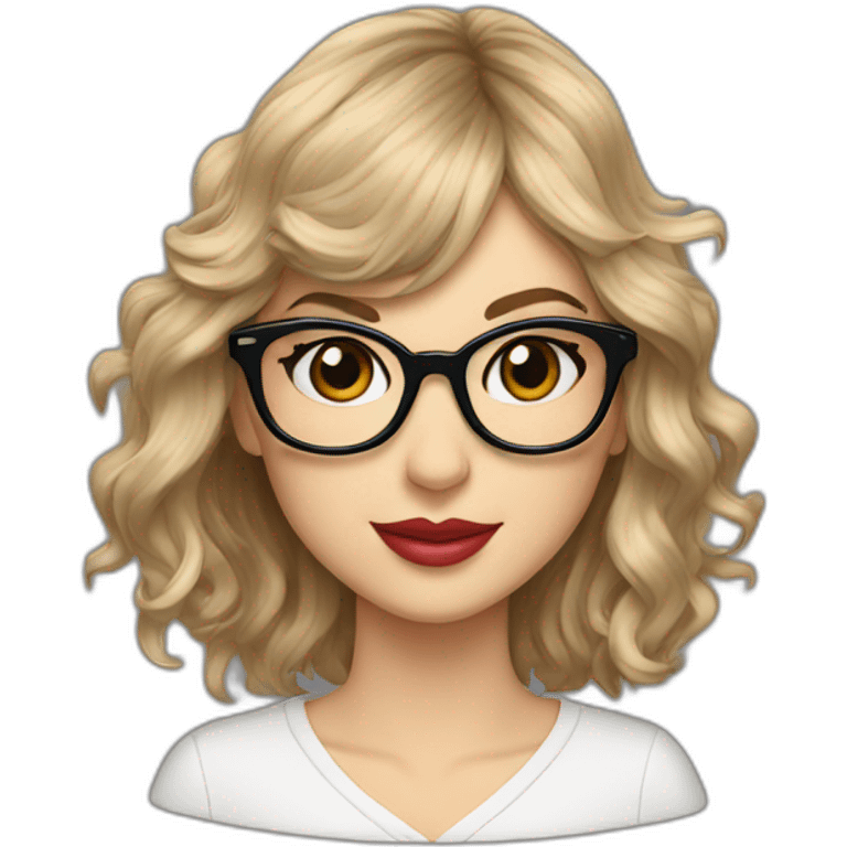 Taylor swift wearing glasses emoji