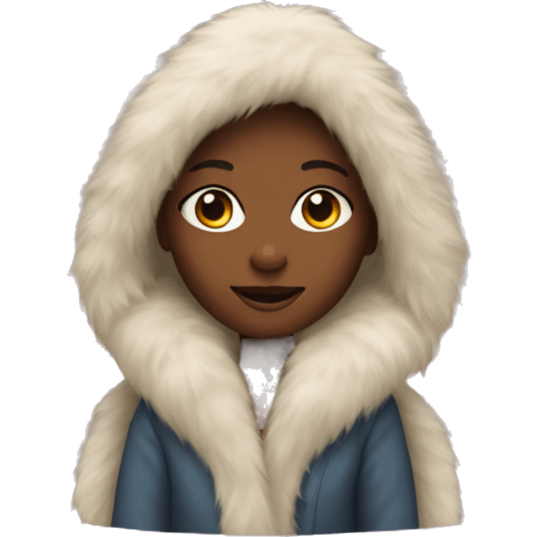 girl with fur coat emoji