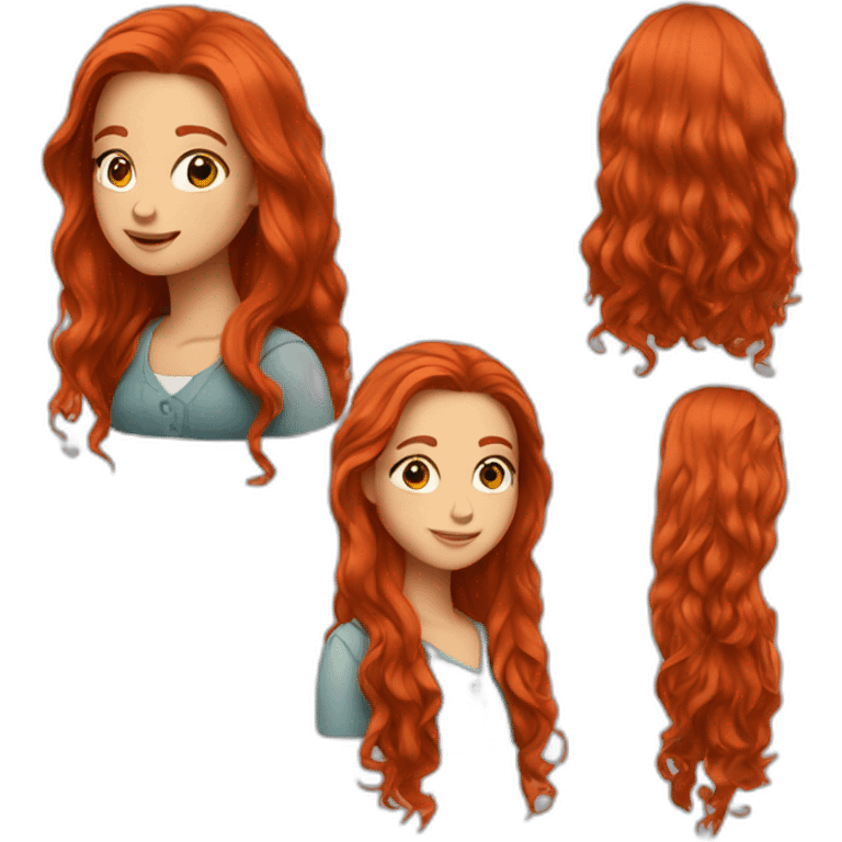 Long Red haired girl emoji