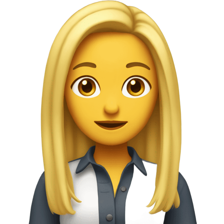 Chica con pelo rubio alisado  emoji