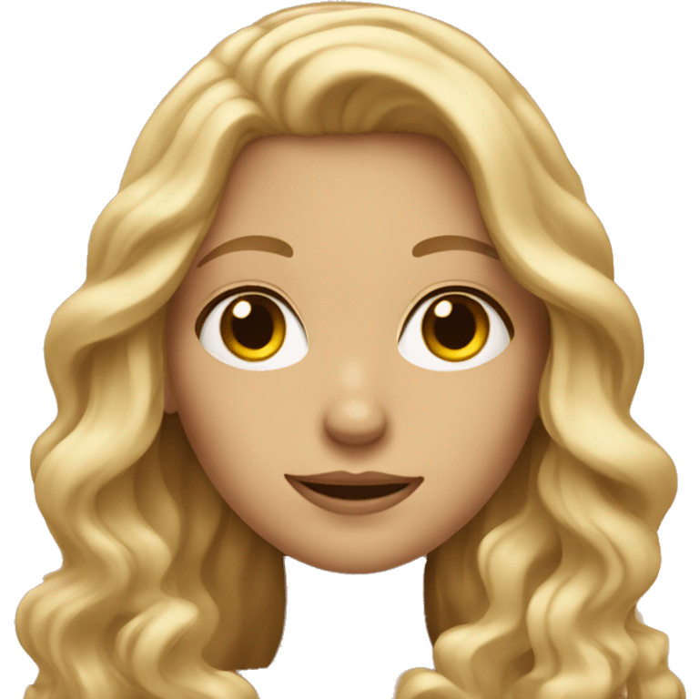 blonde girl with long wavy hair emoji