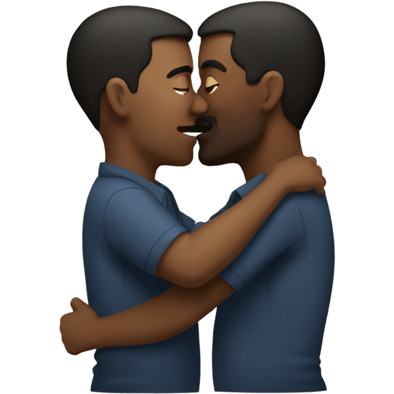 Two men kissing each other emoji