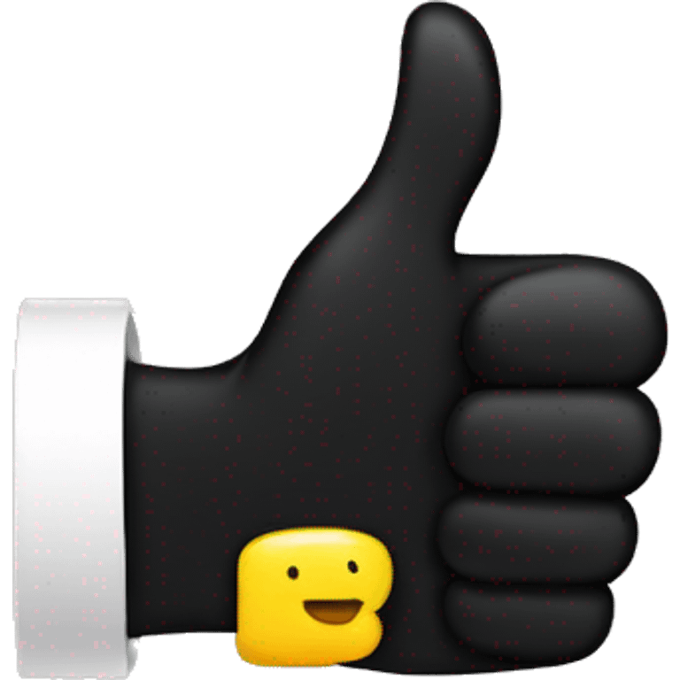 Thumbs up with a black manicure  emoji