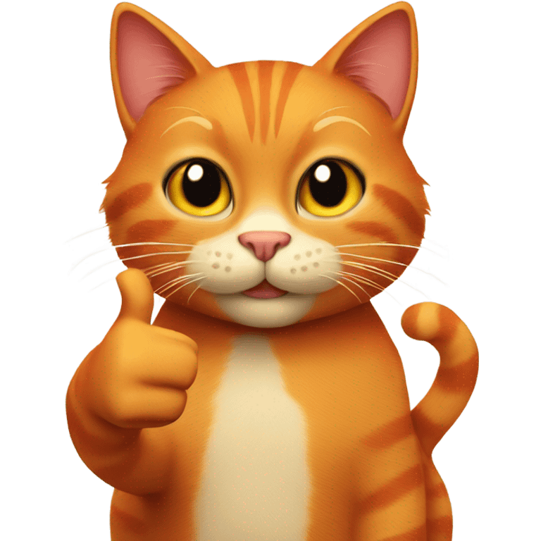 Red cat with a thumbs up emoji