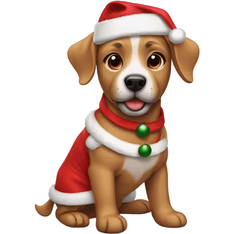 Dog wearing a Christmas outfit emoji