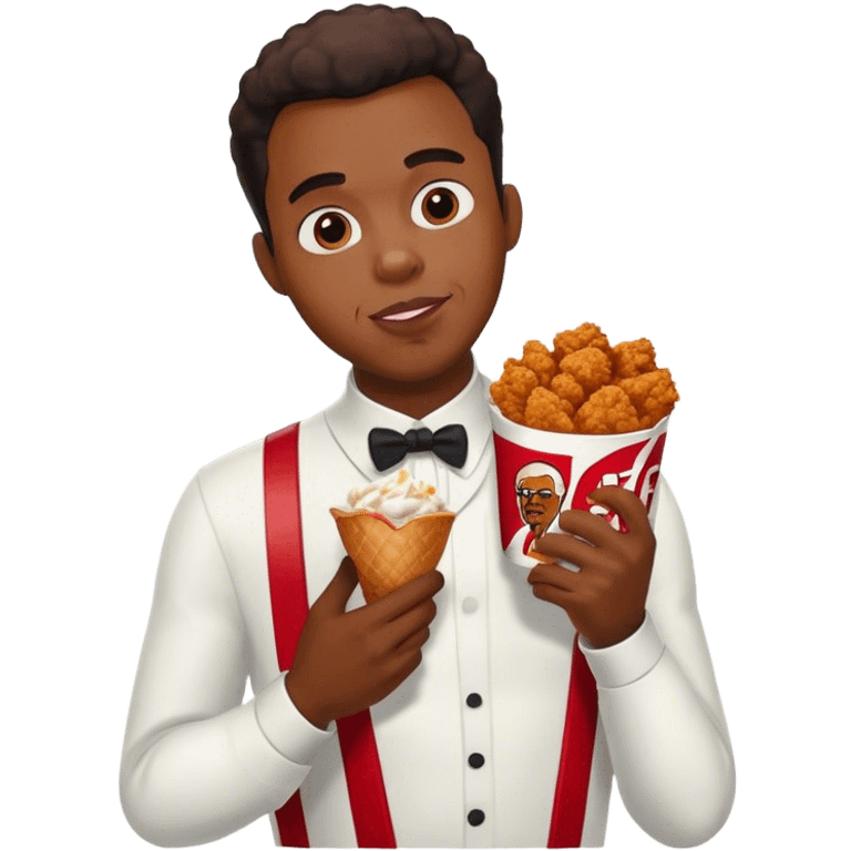 Black man with kfc chicken emoji