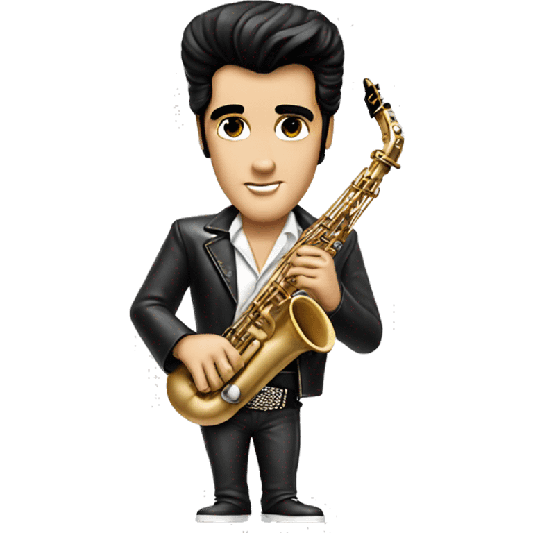 rock n roll elvis presley now holding saxophone emoji