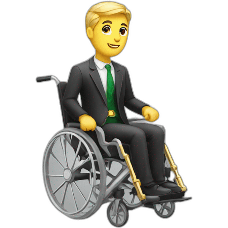 Guy on a wheelchair with gold chains emoji