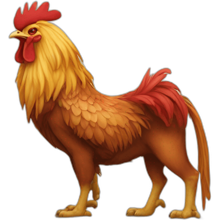 Rooster and lion in love emoji