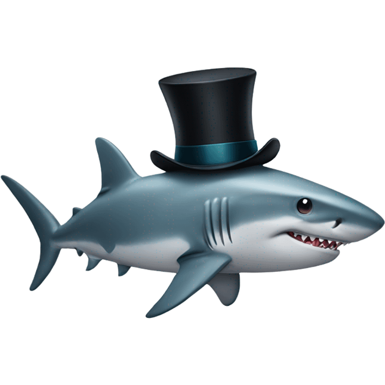 Shark with top hat emoji