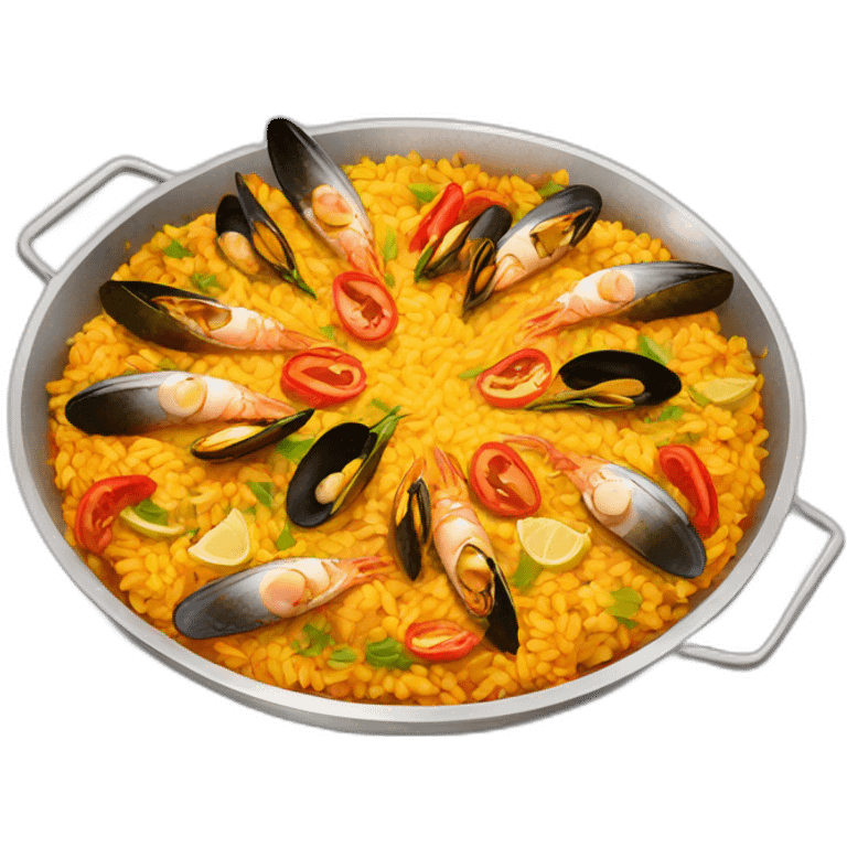 Paella meal without a plat emoji