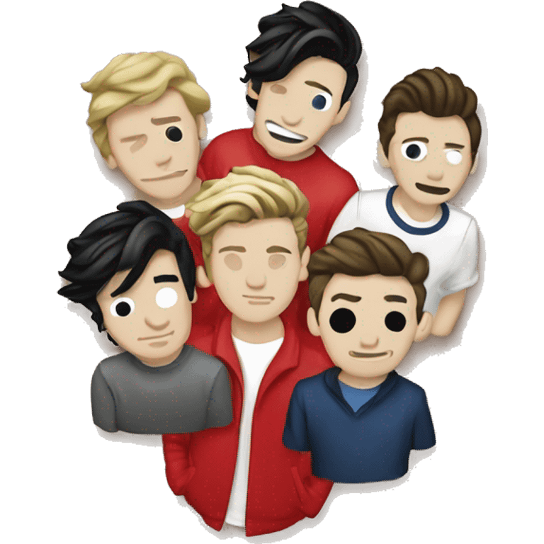 the band one direction’s red 1D logo  emoji