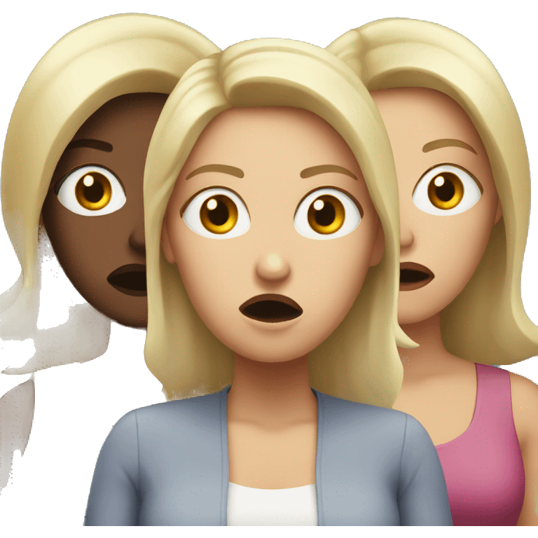 Three white women shocked emoji