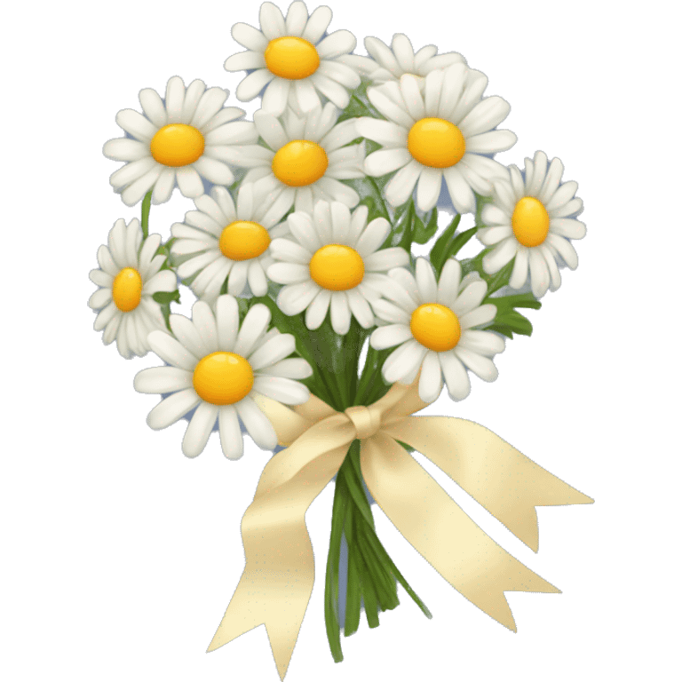 bouquet of daisies vintage ribbon emoji