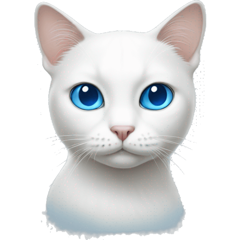 White cat with blue eyes emoji