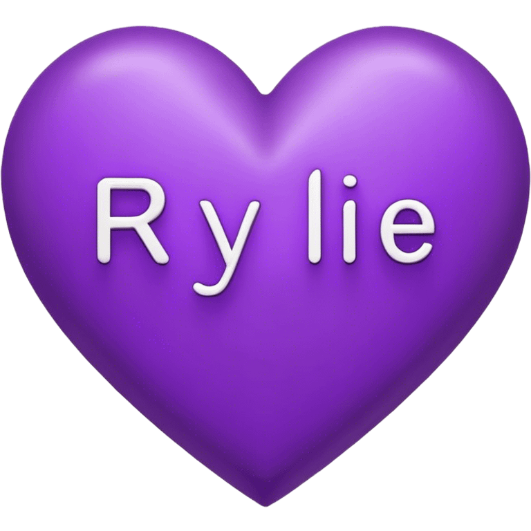 Purple heart with the letters Rylie in the middle  emoji