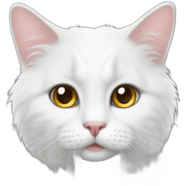 White cat in cage, fur wet emoji