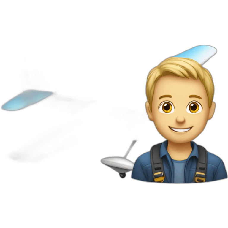 Sailplane with boy emoji