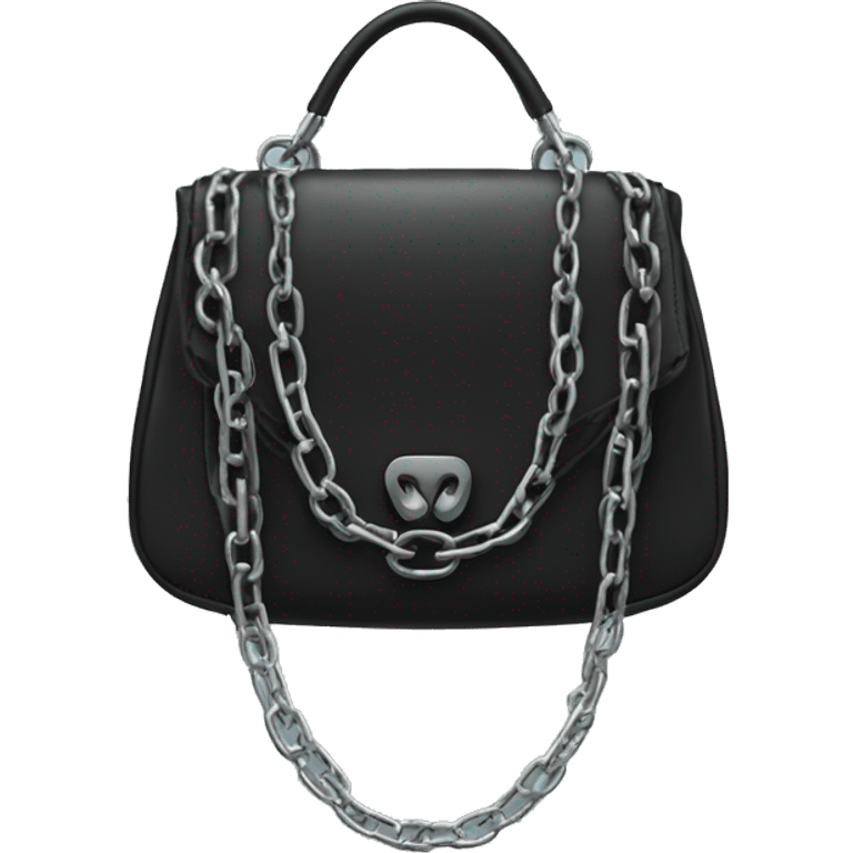 Black women’s bag with chains emoji