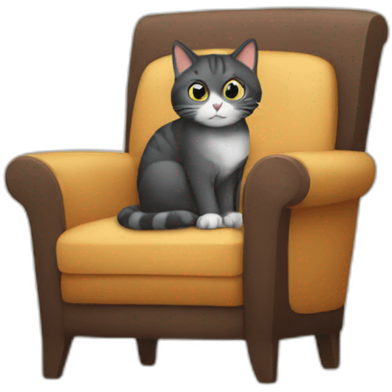 Cat sitting in a comfy chair emoji