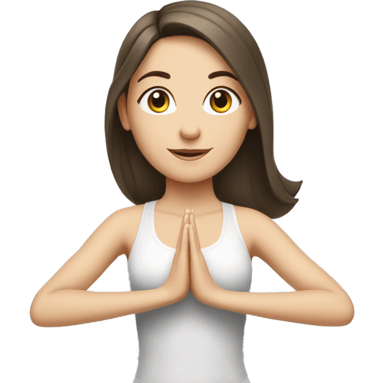 white brunette girl doing yoga emoji