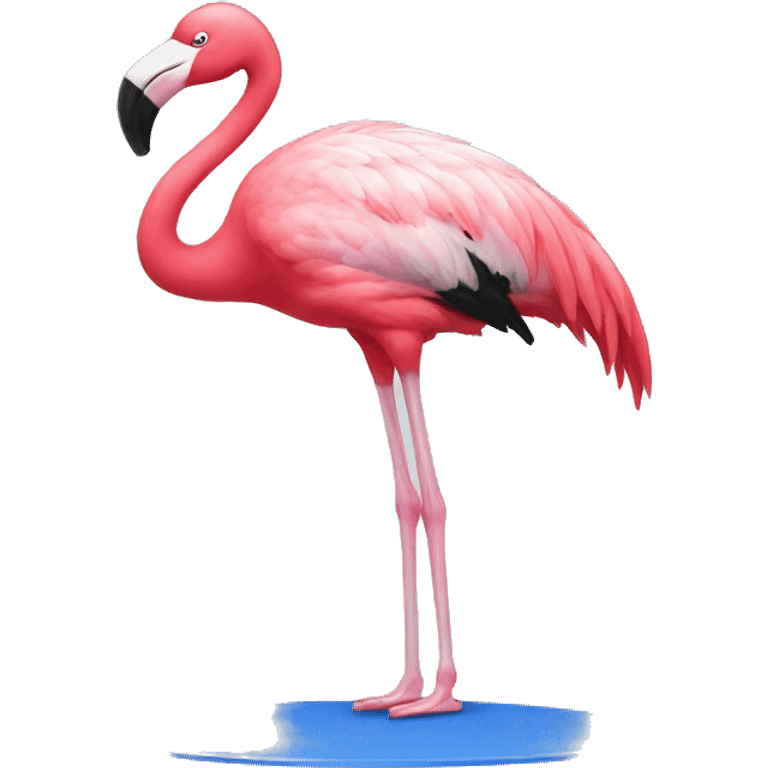 flamingo doing gymnastics emoji