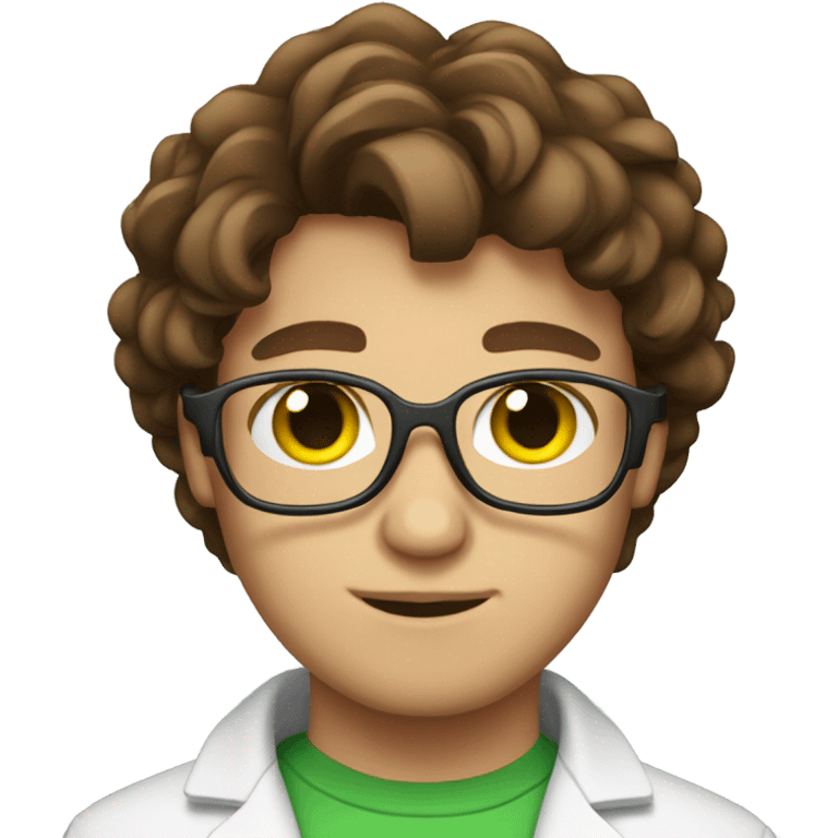 Brown haired hot scientist with green eyes  emoji