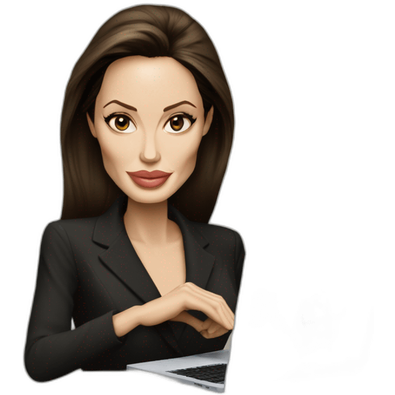 Angelina Jolie con una MacBook  emoji