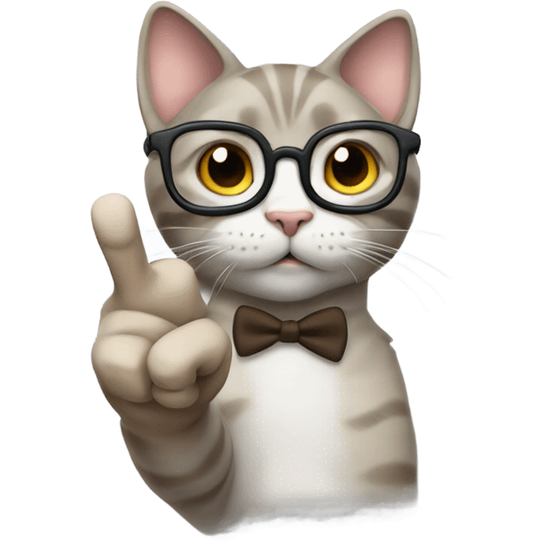 nerdy cat index finger  emoji